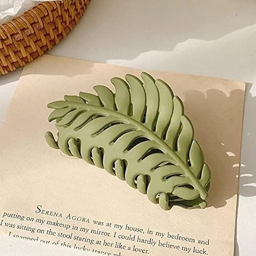 Haarspange, Blattform, mit vielen Zähnen, große Klauenklammern, 8,9 cm, rutschfeste Blätter, Haarspange, Haarklammer, Haarnadeln für Frauen und Mädchen, Haar-Accessoires, 1 Stück Haarspange, Blattform, mit vielen Zähnen, große Klauenklammern, 8,9 cm, rutschfeste Blätter, Haarspange, Haarklammer, Haarnadeln für Frauen und Mädchen, Haar-Accessoires, 1 Stück von Yjemle