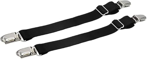 Yjemle 4 Stück schwarze, elastische gerade Strumpfgürtel-Clips, Strumpfhaltern, Hemdsockenhalter, Damen-Strumpfbänder und Hosenträger, Strümpfe und Strumpfbänder, Strumpfbänder und Hosenträger von Yjemle