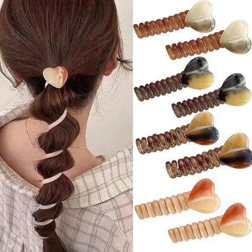 Ylapagne 8 Stück Haargummis in Herzform für Pferdeschwanz und Pferdeschwanz, kein Schaden für Frauen von Ylapagne