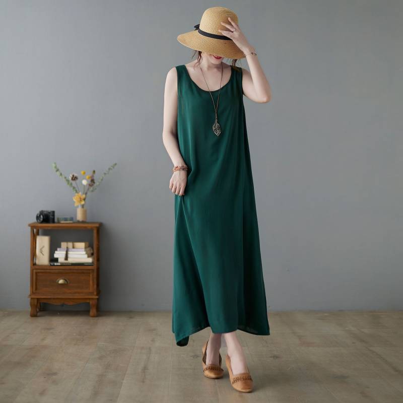 Lässiges Hauskleid, Ärmelloses Etuikleid, Sommergrünes Maxikleid Für Frauen, Langes Kleid, Handgefertigtes Bestseller, Ylistyle C2235 von Ylistyle