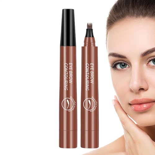 Ylnailky 4-Punkt-Augenbrauenstift - Wasserfester Stift Mit 4 Gabelspitzen Für Augenbrauen | Augenbrauenstifts, Flüssiger Microblading-Brauenstift, Langlebiger Augenbrauenstift, Kreiert Natürliches von Ylnailky