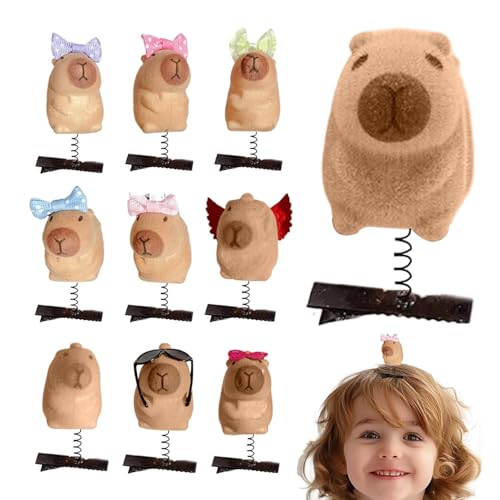 Ylnailky Capybara Haarschmuck,Tierhaarspangen | 10X Capibara Frühlingshaarspangen - Haarspange Mode für Kinder, Tierhaarnadel für den täglichen Gebrauch, Hüte, Autos von Ylnailky