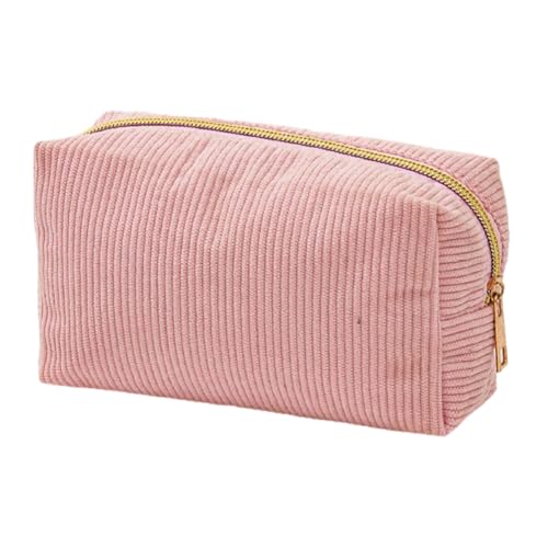 Ylnailky Cord-Federmäppchen | Tragbare große Kapazität Bleistifte Tasche mit Reißverschluss | Schulmäppchen aus Cord Schreibwaren Tasche für Marker, Klassenzimmer, Schule, Büros, Studenten, rose von Ylnailky
