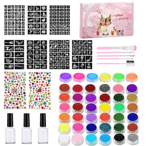 Ylnailky Gesichtsfarben-Palette,Abwaschbare Körperbemalung Set - Kunsthandwerk Pinsel Schablonen Für Feste Karneval Halloween Weihnachten Bühne Kindertag von Ylnailky