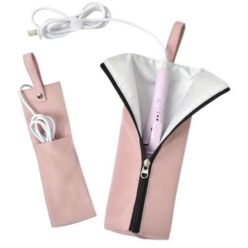 Ylnailky Lockenstab Tasche - beständige Unterlage mit Tasche,Organizer Für Glätteisen Staubdicht & Wasserabweisend Für Reise, Salon, Bad & Kosmetikstation von Ylnailky
