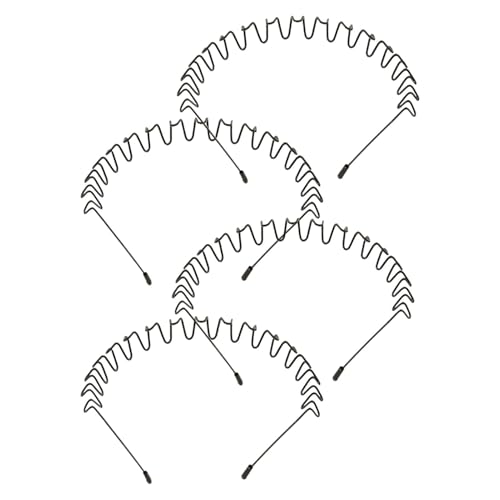 Ylnailky Metall-Stirnband für Männer, Herren-Haarband, 4X Haarhalter Stirnband gewellt, Elastische, rutschfeste, unsichtbare Frühlings-Outdoor-Sport-Stirnbänder, verschnörkeltes Stirnband für Männer von Ylnailky