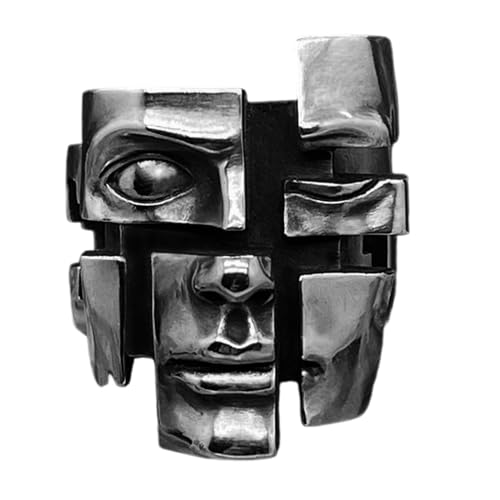 Ylnailky Schmuckringe,Fingerringe | Gotisches Wickeldesign Schmuck 3D Gesicht Abstrakt Für Festival Alltag Büro Hochzeit von Ylnailky