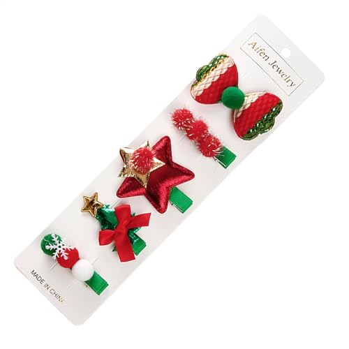 Ylnailky Weihnachten Haarspangen - Urlaub Haarnadel Set | 5 Stück Haarspangen für Frauen Dekorative Festliche Urlaub Haarnadeln Weihnachten Haarschmuck von Ylnailky