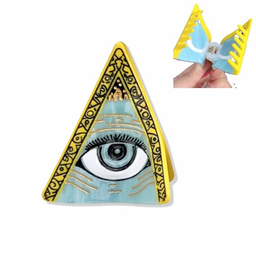 Böse Augen Haarclips für Frauen, Lustige gelbe blaue Haar Kralle Clips für Frauen Dünnes dickes lockiges Haar, Rutschfeste starke Halt Kiefer Haarclips von YlobdolY