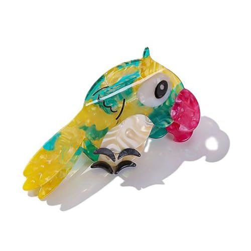 Bunte Vogel-Haarspangen für Damen, hochwertige Papageien-Haarspangen, Haarklammern für Damen, dünnes, dickes, lockiges Haar, rutschfest, starker Halt, Kiefer-Haarschmuck, Grün von YlobdolY