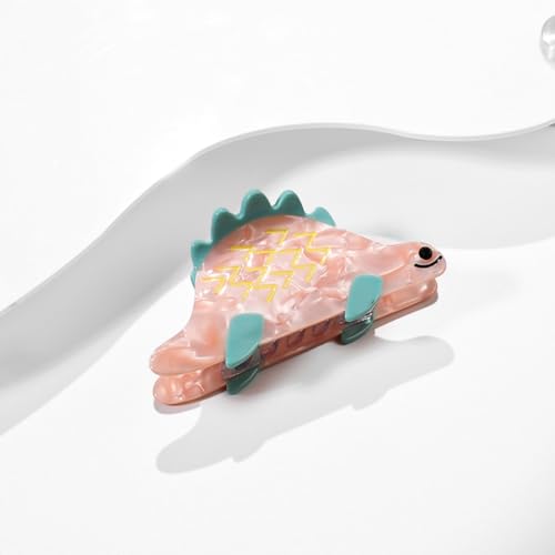 Cartoon-Dinosaurier-Haarspangen für Frauen, hochwertige niedliche Tier-Haarspangen, Haarklammern für Damen, dünnes, dickes, lockiges Haar, rutschfest, starker Halt, Kiefer-Haarschmuck, Rosa von YlobdolY