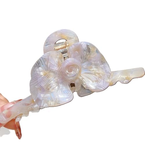 Ginkgo Blatt Haarspangen für Frauen, Große Blume High Grade Haarspangen für Frauen Dünnes dickes lockiges Haar, Rutschfeste starke Halt Kiefer Haarspangen Weiß von YlobdolY