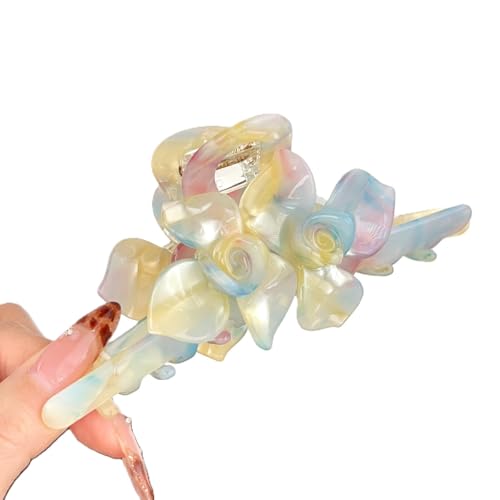 Haarklammern mit Doppelblumen, große Blumen, hochwertige Haarklammern für Damen, dünnes, dickes, lockiges Haar, rutschfest, starker Halt, mehrfarbig von YlobdolY