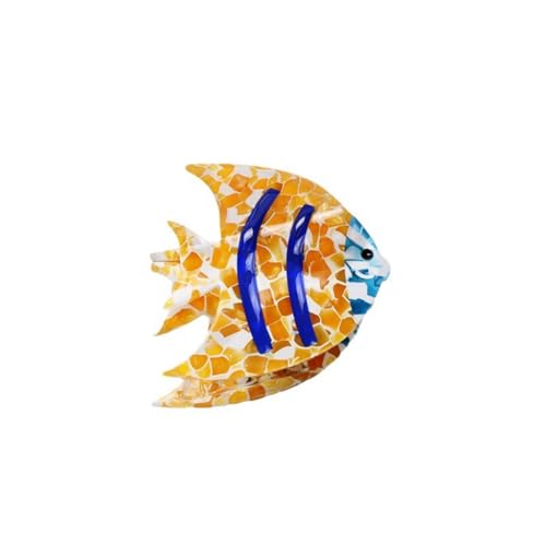 Haarklammern mit tropischen Fischen, hochwertige bunte Haarspangen für Damen, dünnes, dickes, lockiges Haar, rutschfest, starker Halt, Haarklammern, Orange von YlobdolY