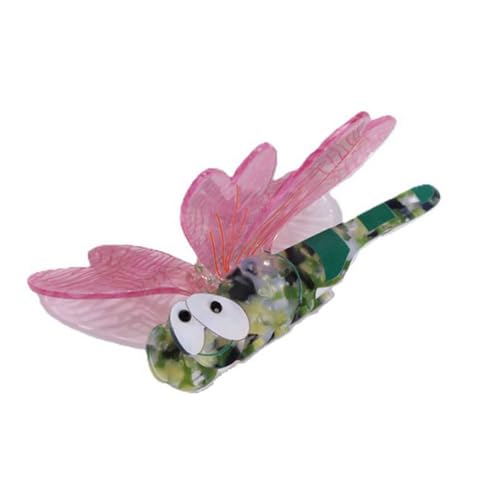 Haarspangen für Damen, hochwertig, niedliche Libellen-Haarspangen, Haarklammern für Damen, dünnes, dickes, lockiges Haar, rutschfest, starker Halt, Kiefer-Haarschmuck, Rosa von YlobdolY