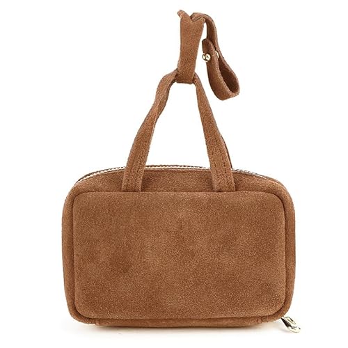 Handtasche geformte kleine Münze Geldbörse für Männer Frauen, echtes Leder Tasche Organizer Change Halter mit Knopf und Reißverschluss, echtes Rindsleder Schlüsselanhänger Geldbörse Braun von YlobdolY