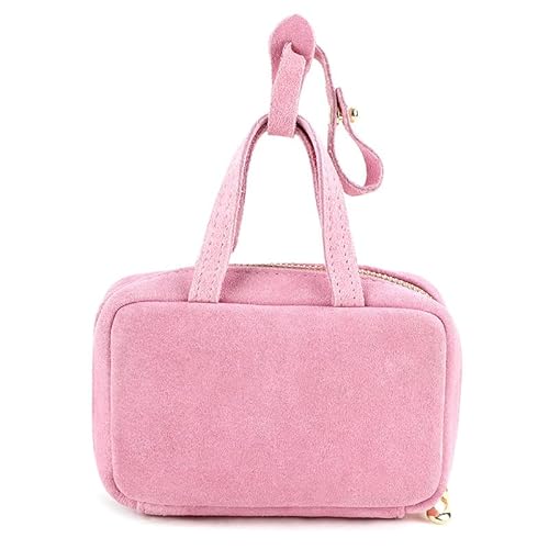 Handtasche geformte kleine Münze Geldbörse für Männer Frauen, echtes Leder Tasche Organizer Change Halter mit Knopf und Reißverschluss, echtes Rindsleder Schlüsselanhänger Geldbörse Rosa von YlobdolY