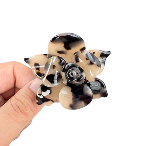 Kleine Blumen-Haarspangen für Damen, niedliche, hochwertige Haarklammern für Damen, dünnes, dickes, lockiges Haar, rutschfest, starker Halt, Beige von YlobdolY