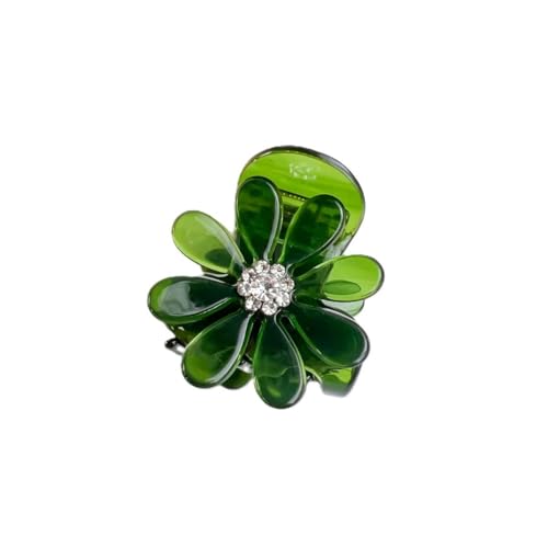 Kleine Gänseblümchen-Haarspangen für Damen, niedliche Blume, hochwertige Haarklammern für Damen, dünnes, dickes, lockiges Haar, rutschfest, starker Halt, Kiefer-Haarklammern, Grün von YlobdolY