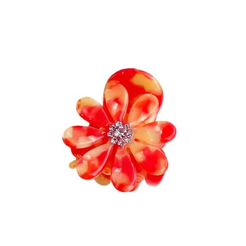 Kleine Gänseblümchen-Haarspangen für Damen, niedliche Blume, hochwertige Haarklammern für Damen, dünnes, dickes, lockiges Haar, rutschfest, starker Halt, Kiefer-Haarklammern, Orange von YlobdolY