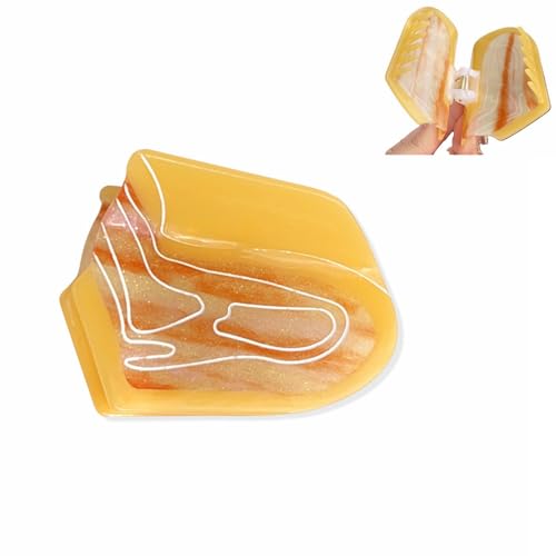 Lustige Fleisch Chunk geformte Haarclips für Frauen, Gelbe Haar Kralle Clips für Frauen Dünnes dickes lockiges Haar, Rutschfeste starke Halt Kiefer Haarclips von YlobdolY