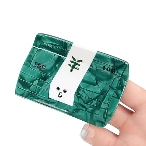 Lustige Papier-Haarspangen für Frauen, hochwertige Haarklammern für Frauen, dünnes, dickes, lockiges Haar, rutschfest, starker Halt, Kiefer-Haarspangen, Grün von YlobdolY