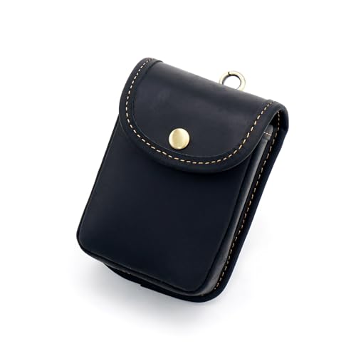 Mini Münze Geldbörse für Männer Frauen, echtes Leder Münze Tasche Organizer Fall Tasche mit Druckknopf, echtes Vintage Rindsleder kleine Schlüsselanhänger Schlüssel Geldbörse Schwarz von YlobdolY