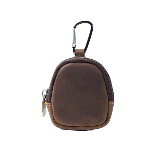Mini Münze Geldbörse für Männer Frauen, echtes Leder Münze Tasche Organizer Fall Tasche mit Reißverschluss, echtes Vintage Rindsleder kleine Schlüsselanhänger Reißverschluss Schlüssel Geldb von YlobdolY