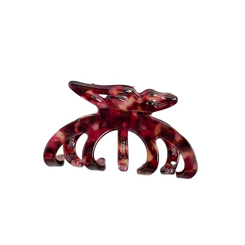 Nette Schmetterlings-Haarspangen für Frauen, Rutschfeste Haarspangen für Frauen Dünnes dickes lockiges Haar, Starker Halt Kiefer Haarspangen Blumenwein Rot von YlobdolY