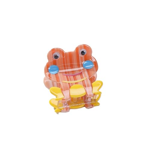 Niedliche Frosch-Haarklammern für Frauen, hochwertige Haarspangen für Damen, dünnes, dickes, lockiges Haar, rutschfest, starker Halt, Kiefer-Haarschmuck, Haarklammern, Orange von YlobdolY