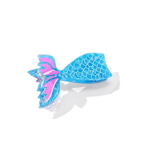 Niedliche Meerjungfrauen-Haarspangen für Frauen, hochwertige Cartoon-Fischschwanz-Haarspangen, Haarklammern für Damen, dünnes, dickes, lockiges Haar, rutschfest, starker Halt, Kiefer-Haarschmuck, Blau von YlobdolY