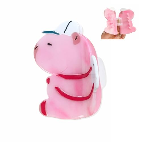 Rosa CapybaraHair Clips für Frauen, Nettes Cartoon Tier High Grade Haar Krallen Clips für Frauen Dünnes dickes lockiges Haar, Rutschfeste starke Halt Kiefer Haarclips von YlobdolY