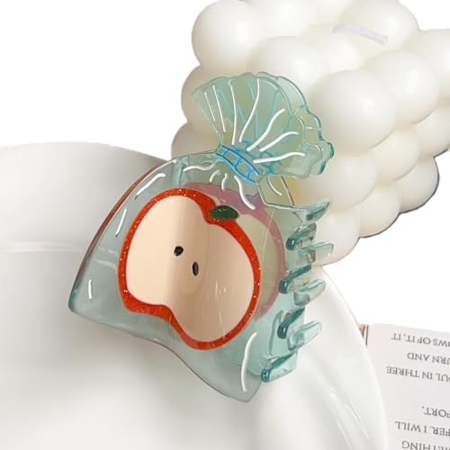 Snack Haarklammern für Frauen, hochwertige Neuheit Haarspangen für Damen, dünnes, dickes, lockiges Haar, rutschfest, starker Halt, Kiefer-Haarschmuck, Haarspangen, Apfel von YlobdolY