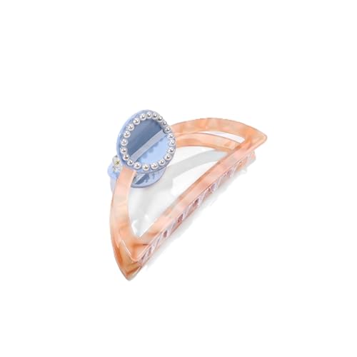 Strass-Haarspange für Damen, hochwertig, minimalistisch, hohl, Haarklammern für Damen, dünnes, dickes, lockiges Haar, rutschfest, starker Halt, Kiefer-Haarschmuck, Blau/Orange von YlobdolY