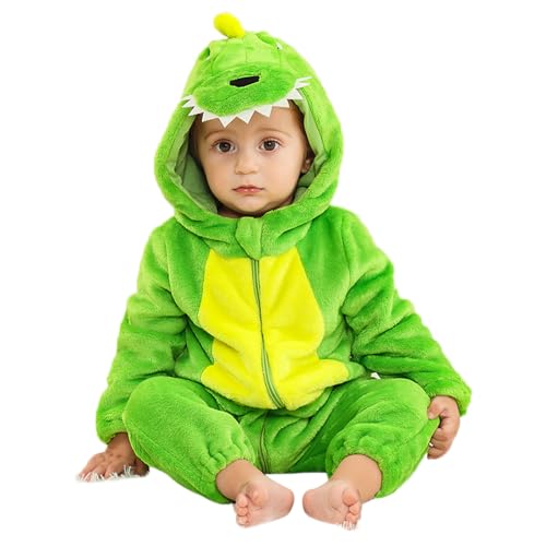 YloveM Baby Dinosaurier Kostüm Unisex Neugeborene Winter Strampler Reißverschlussoverall Flanell Kleinkind Mädchen Jungen Tier Onesie von YloveM