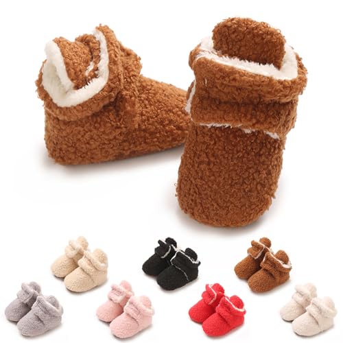 YloveM Kleinkind Baby Jungen Mädchen Booties,Unisex Neugeborene Winterschuhe Verdicken Schneestiefel Anti-Rutsch Sohle Weich Kleinkind Warm Sock Schuhe von YloveM