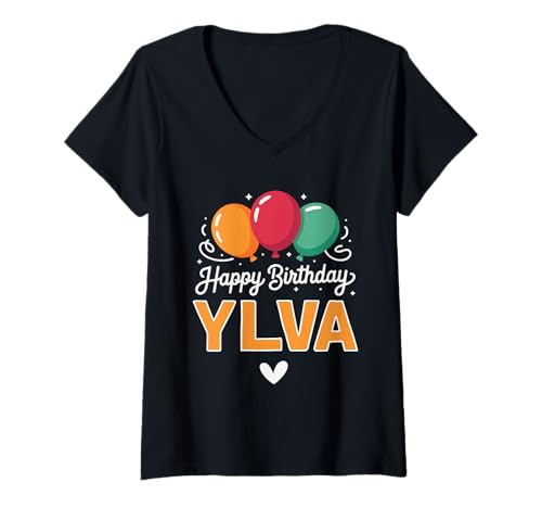 Damen Alles Gute zum Geburtstag Spruch Ylva T-Shirt mit V-Ausschnitt Damen Alles Gute zum Geburtstag Spruch Ylva T-Shirt mit V-Ausschnitt von Ylva Name Spruch für Geburtstag
