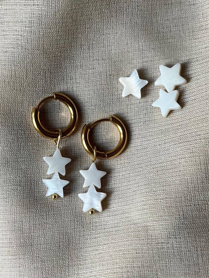 Hängeohrringe Perlmutt, Damen Ohrringe Perlmutt Herz, Valentinstagsgeschenk Für Sie von YlvaLores