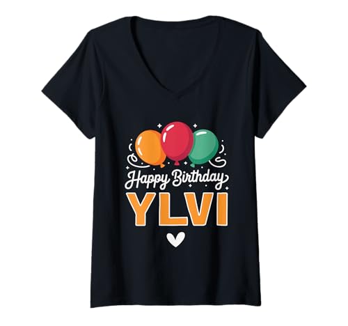 Damen Alles Gute zum Geburtstag Spruch Ylvi T-Shirt mit V-Ausschnitt Damen Alles Gute zum Geburtstag Spruch Ylvi T-Shirt mit V-Ausschnitt von Ylvi Name Spruch für Geburtstag