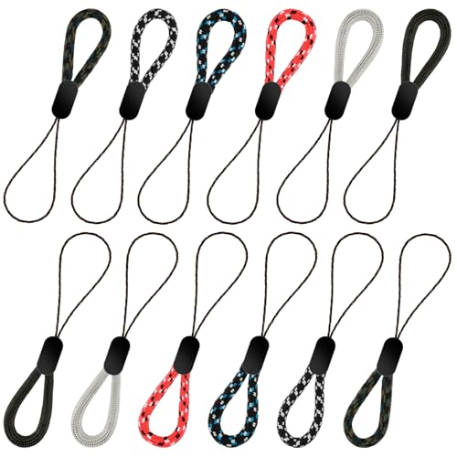 12 Stück Finger Lanyard,Ymapinc Verstellbare Schlüsselband Kurz Handschlaufe Tragbare Handyschlaufe Kurze Handy Handschlaufe 4,92 Zoll Fingerschlaufe für USB Stick Handy Sticks Kamera Schlüssel von Ymapinc