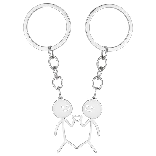 2 Stück Partner Schlüsselanhänger Lustig Herz Schlüsselring Freundschafts Schlüsselanhänger für Partnerin Beste Freundin Geschenke Geburtstag Jahrestag Geschenk Liebesgeschenke von Ymapinc