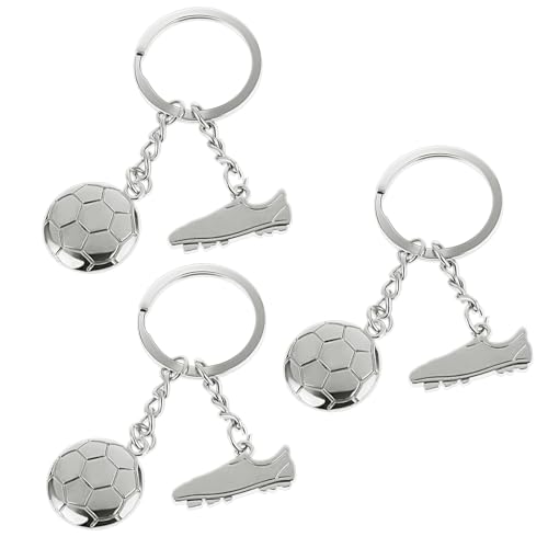 3 Stück Schlüsselanhänger Fußball,Ymapinc Silber Fußball Schlüsselanhänger Fußballschuh und Ball Schlüsselanhänger Metall Fußball Anhänger Jungen Fußball Geschenke für Fußballfan Männer Jungen Frauen von Ymapinc