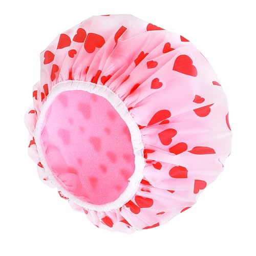 Wasserdichte Duschhaube Damen,Ymapinc Cute Rosa Duschhaube mit Frotteefutte Elastische Badehaube Damen Haarhaube für Mittellanges Haar Dickes Haar Spa Salon von Ymapinc