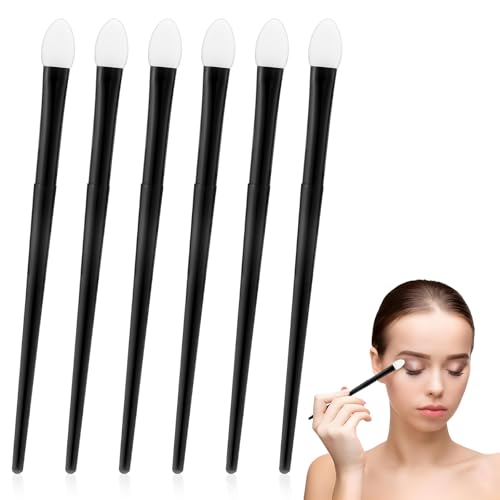 Ymapinc Silikonpinsel Lidschatten Pinselset，6 Stück Lidschatten Applikator Damen Lidschattenapplikator Flüssige Augenmaske Lippenmaske Augencreme Lippencreme Lippenstift Kleiner Schwarz Make Up Pinsel von Ymapinc
