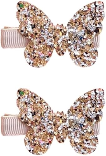 Haarspangen für Mädchen, glitzernd, glitzernd, Pailletten, Schleife, Baby-Pflege-Clips, Haar-Accessoires, Dekoration, Haarpflege, Baby-Mädchen-Haarspangen, 2 Stück von Ymhapp