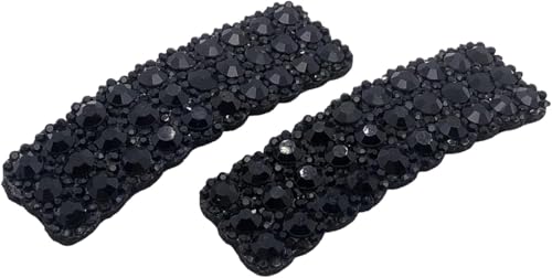 Haarspangen mit schwarzen Strasssteinen, für Damen und Mädchen, rechteckige Haarnadeln, koreanische Haarspangen, Haar-Accessoires, Clips und Haarspangen, 2 Stück von Ymhapp