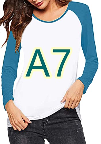 Yming Damen Katze Druck Langarm Pullover Raglanärmel Freizeit Shirts Rundhals Sweatshirts Grün XS von Yming