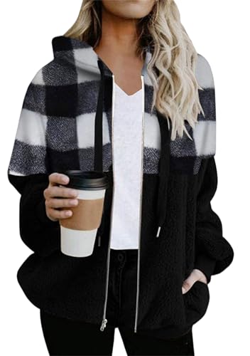 Yming Damen Revers Wollmischung Oversized Jacke Open Front Mid Länge Warm Oberbekleidung Trendy Vintage Standard Mantel Weiß L von Yming