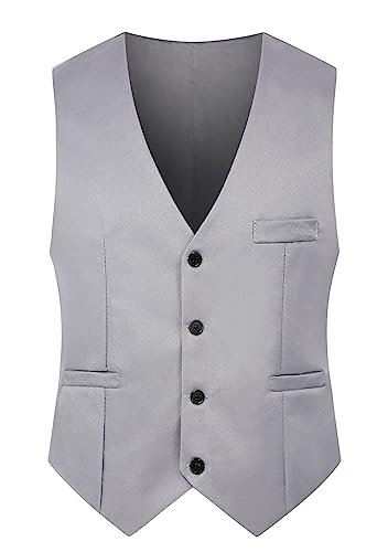 Yming Herren Hipster Urban Design Business Formal Weste Slim Fit Anzug Tuxedo Kleid Weste Jacke Grau L von Yming