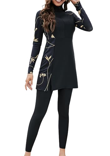 Yming Muslimische Damen Bademode Burkini Badeanzug Vollverkleidung Islamische Bademode Schwarz L von Yming